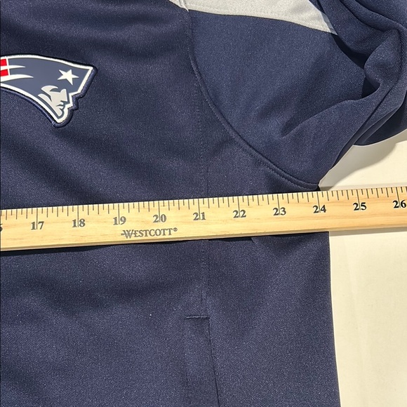 Nike NFL Logo New England Patriots Blue and Gray Bomber Jacket Size Large - Picture 8 of 15